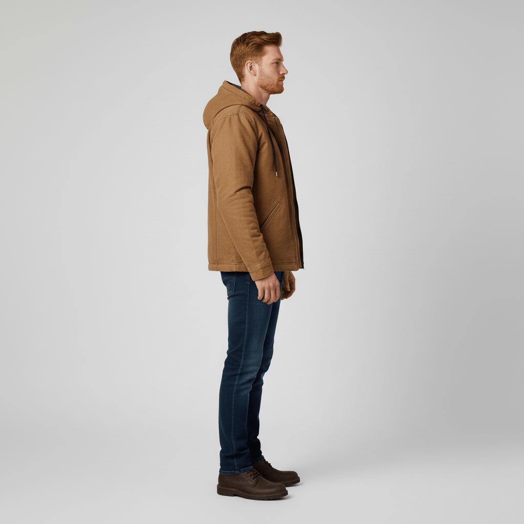 Stylische Luke Herren Kapuzenjacke, Reißverschluss, für Freizeit und Übergang. Komfortable Männer-Layering-Jacke.