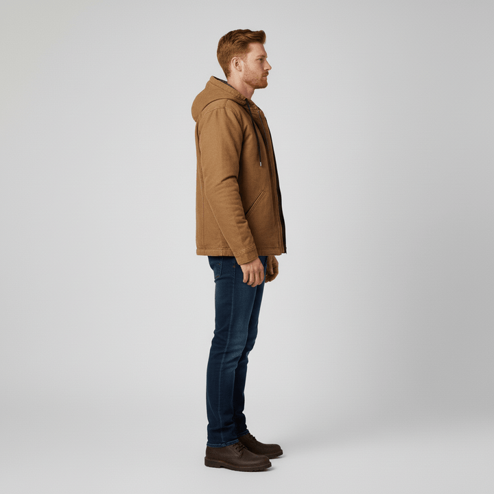 Stylische Luke Herren Kapuzenjacke, Reißverschluss, für Freizeit und Übergang. Komfortable Männer-Layering-Jacke.
