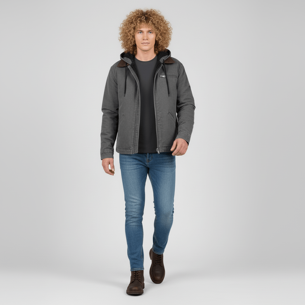 Struktur der Luke Herren Kapuzenjacke. Weiche, bequeme Freizeitjacke für sportlichen Stil und Komfort.