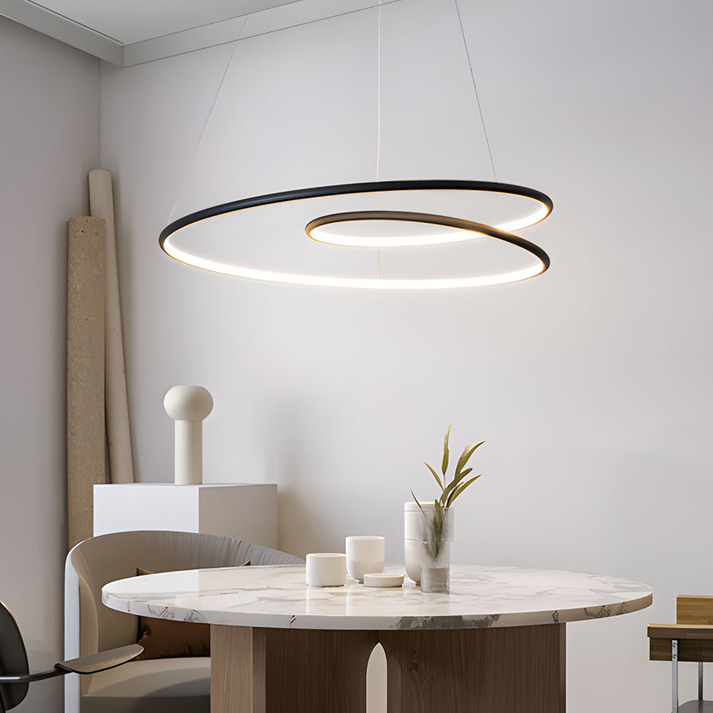 Schwarze LED Pendelleuchte vailora260409, dimmbar, modernes Design für das Esszimmer & Wohnzimmer.