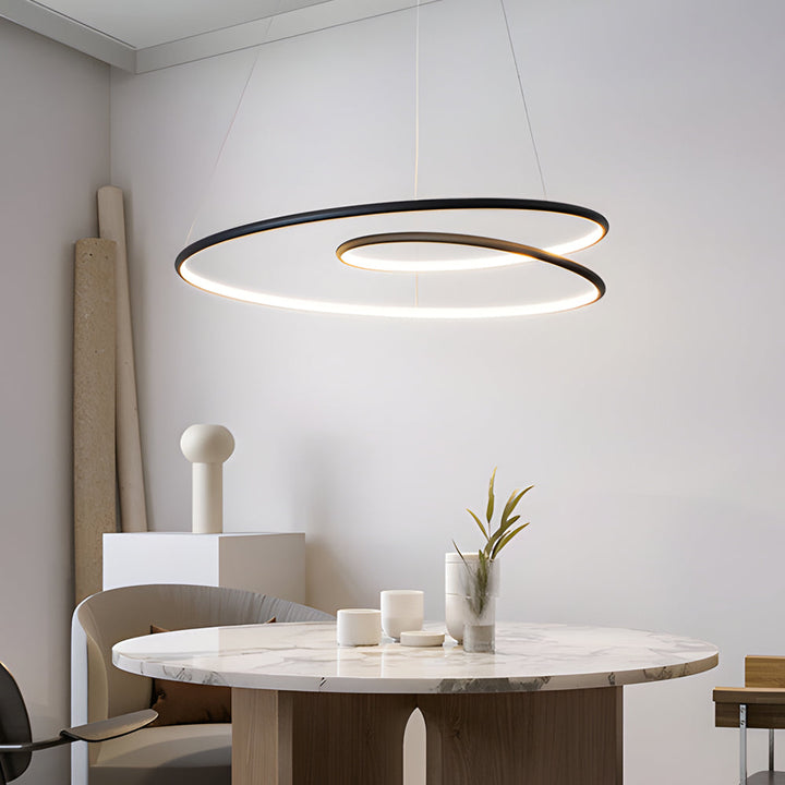 Schwarze LED Pendelleuchte vailora260409, dimmbar, modernes Design für das Esszimmer & Wohnzimmer.