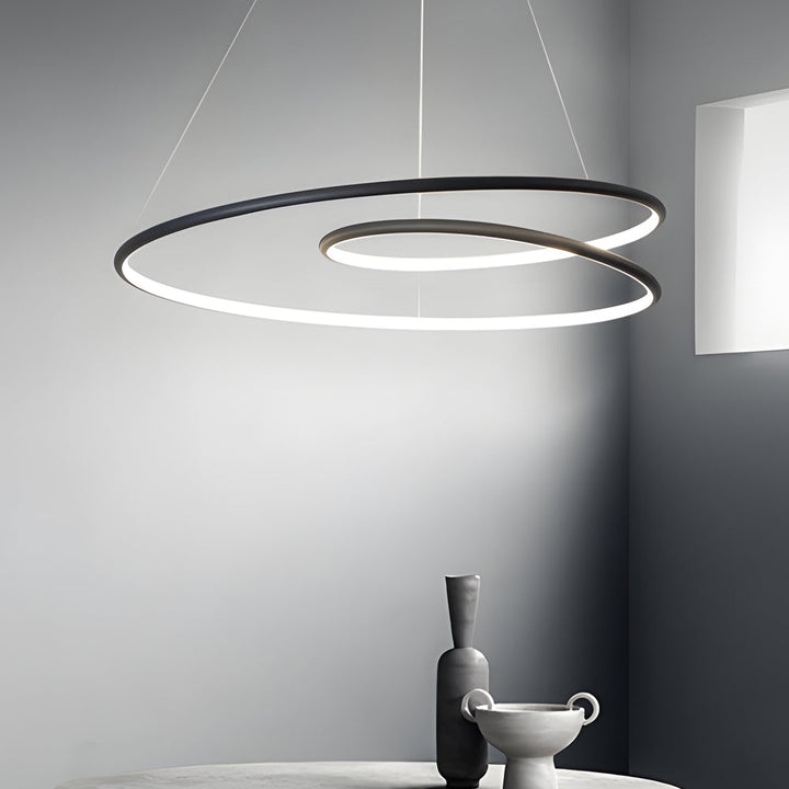 Stilvolle LED Deckenlampe (vailora260409), dimmbar, moderne Beleuchtung in Schwarz-Weiß für Ess- & Wohnbereiche.