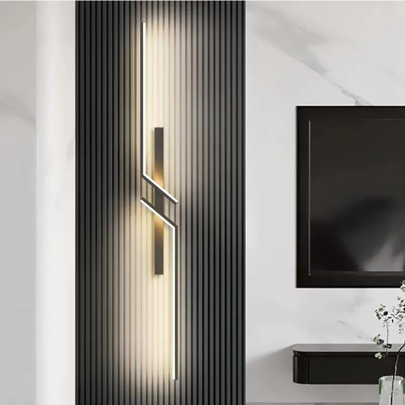 Moderne LED Wandlampe mit stilvollem, geometrischem Design. Ideal als Akzentlicht für Wohnzimmer & Flur.