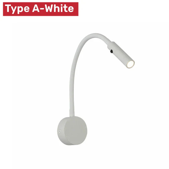 Schwenkbare LED-Wandleuchte, ideal für fokussiertes Leselicht; modernes Design mit Berührungsschalter.