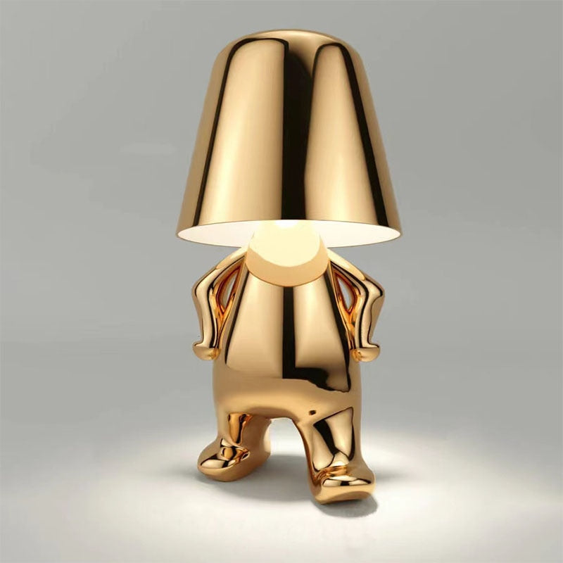 Elegante LumiSerene LED-Tischlampe, dimmbar, kabellos, wiederaufladbar, modernes Design für stilvolle Beleuchtung.