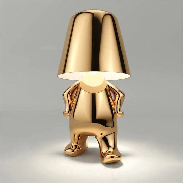 Elegante LumiSerene LED-Tischlampe, dimmbar, kabellos, wiederaufladbar, modernes Design für stilvolle Beleuchtung.