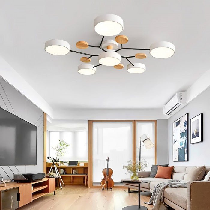 LED Deckenleuchte, skandinavisches Design, warmweiß, perfekt für moderne Esszimmer.