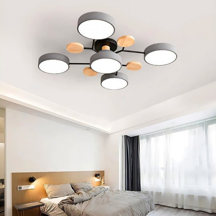 Warmweiße LED-Deckenleuchte, skandinavisch-modernes Design, energieeffizient & nachhaltig.