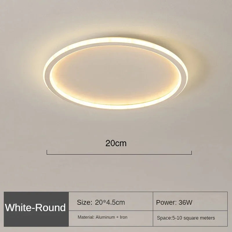 Skandinavische LED Deckenleuchte, rund, dimmbar, perfekt für moderne Wohnräume, NordicGlow Design.