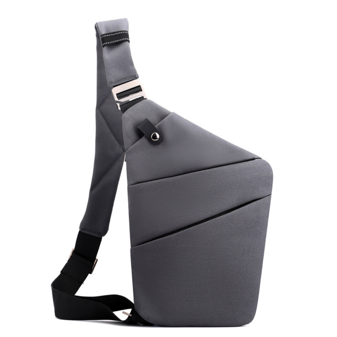 Dunkle Anti-Diebstahl Umhängetasche, elegant & funktional, schützt Wertsachen stilvoll bei jedem Anlass.