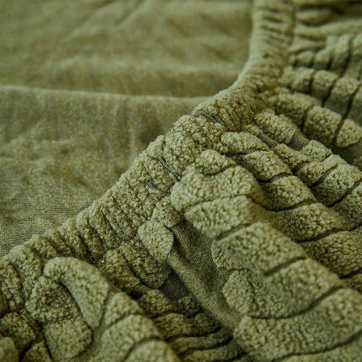 Elastischer, dehnbarer Jacquard Sofabezug mit Blättermuster. Schützt & verschönert Möbel.