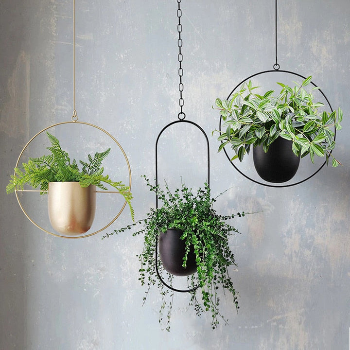 Skandinavischer Hängekorb LeafLuxe für Blumentöpfe. Moderne Innendeko für Wohnzimmer & Esszimmer.