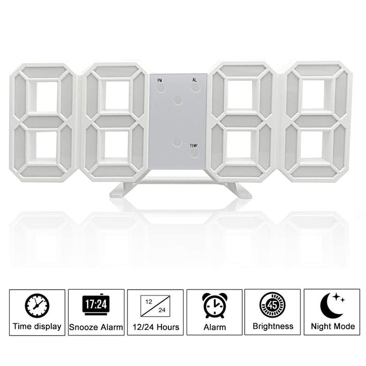 Kompakter 3D LED Wecker mit deutlicher Zeitanzeige, ideal für kleine Räume oder Nachttisch.