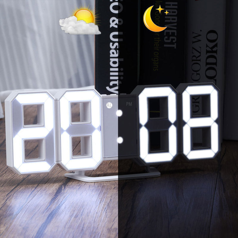 Vielseitiger 3D LED Digitalwecker, modern und energieeffizient, für jedes Zimmer geeignet.