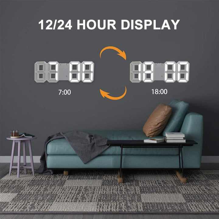 Funktionaler 3D LED Wecker mit großen, gut lesbaren Ziffern, ideal für Arbeitszimmer und Büro.