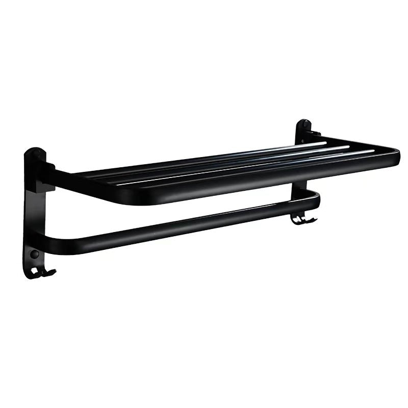 Platzsparendes Badezimmer Klappregal aus Aluminium, Handtuchhalter und obere Ablage für Kosmetik, Badzubehör.