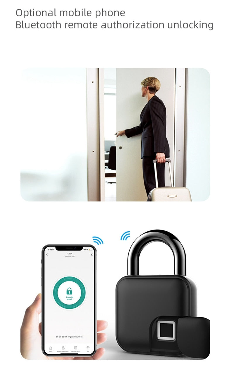 Benutzer entsperrt das moderne Fingerabdruckschloss PW260512 mit einem Fingerdruck. Schnell und sicher.