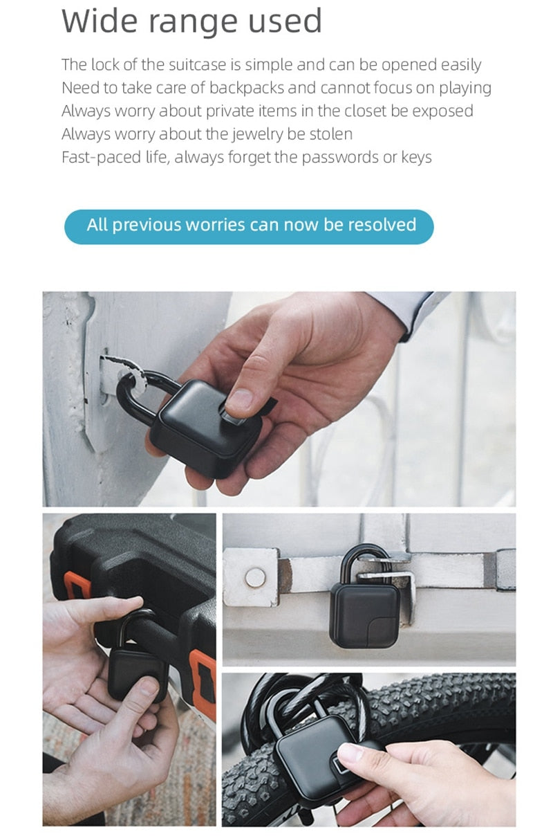 Vielseitiges Fingerabdruck-Gadget PW260512. Smartlock für Spind, Fahrrad und Reisen.