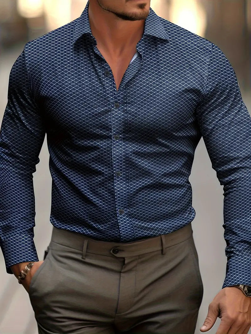 Elegantes Slimfit Herrenhemd Andrew kariert in Weinrot. Modernes Langarmhemd für einen stilvollen Büro- oder Freizeitlook.