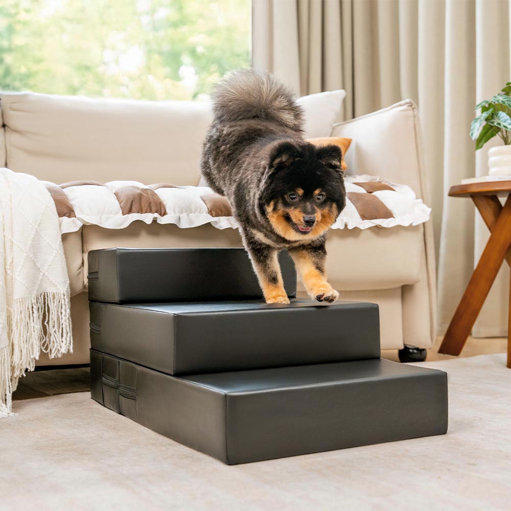 Modulare PU-Leder Haustiertreppe für Hunde & Katzen; waschbar, altersgerecht, Tierzubehör.