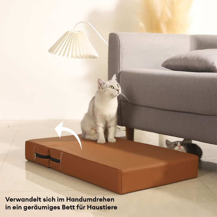 Modulare Tierhilfe aus PU-Leder, waschbar; Kletterhilfe für kleine Hunde & ältere Katzen.