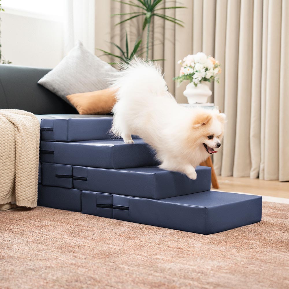 Modulare PU-Leder Hundetreppe & Katzentreppe; waschbar, altersgerecht, Kletterhilfe für Haustiere.