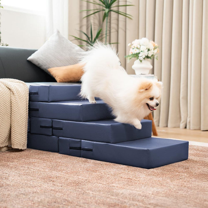 Modulare PU-Leder Hundetreppe & Katzentreppe; waschbar, altersgerecht, Kletterhilfe für Haustiere.