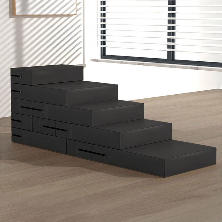 Leichter Zugang zum Sofa mit dieser modularen PU-Leder Haustiertreppe; waschbar, robust.