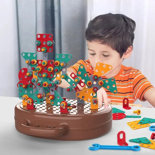 Holz-Lernspielzeug: Montessori Kreativkiste zur Förderung der kindlichen Entwicklung und Motorik.