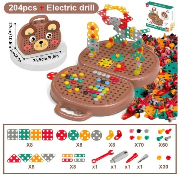 Pädagogisches Montessori Bauspielzeug-Set, fördert Denkspiel und Kreativität bei Kindern.