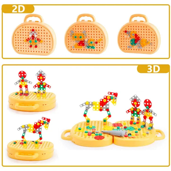 Lernspielkiste mit Formen und Farben, ideal für Montessori Feinmotorik und frühe Entwicklung.