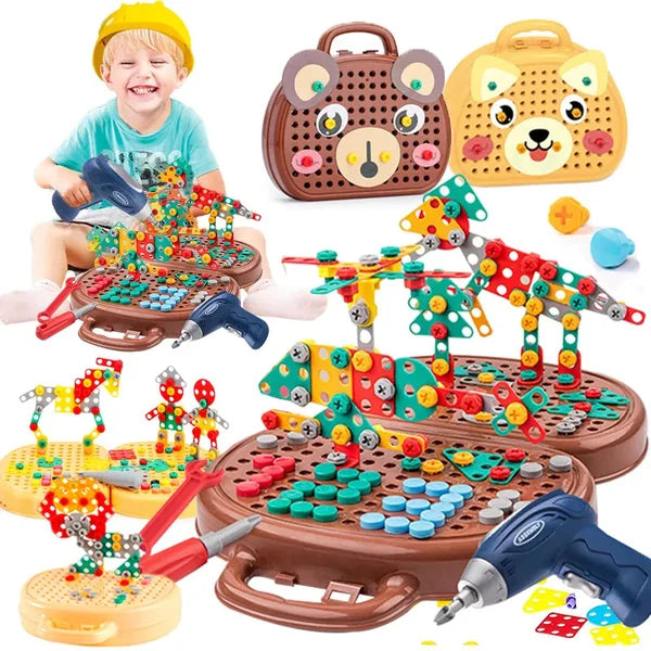 Montessori Lernspielzeugkiste: Entwicklungsspielzeug für Kinder, stärkt Feinmotorik, Kreativität & Bauen.