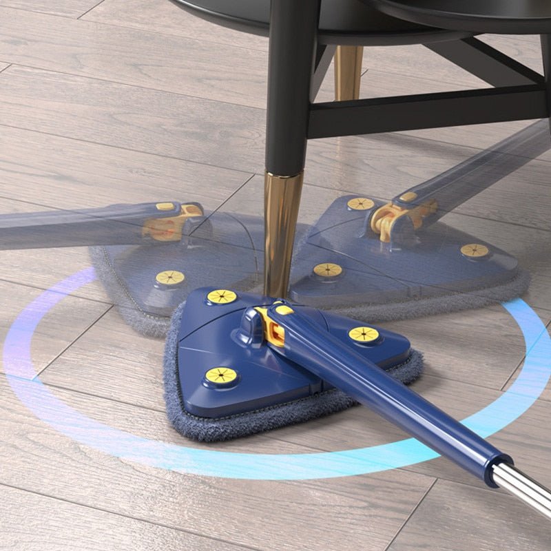 Innovativer drehbarer Bodenwischer mit dreieckigem Mikrofaser-Mopp, perfekt für effektives Putzen.