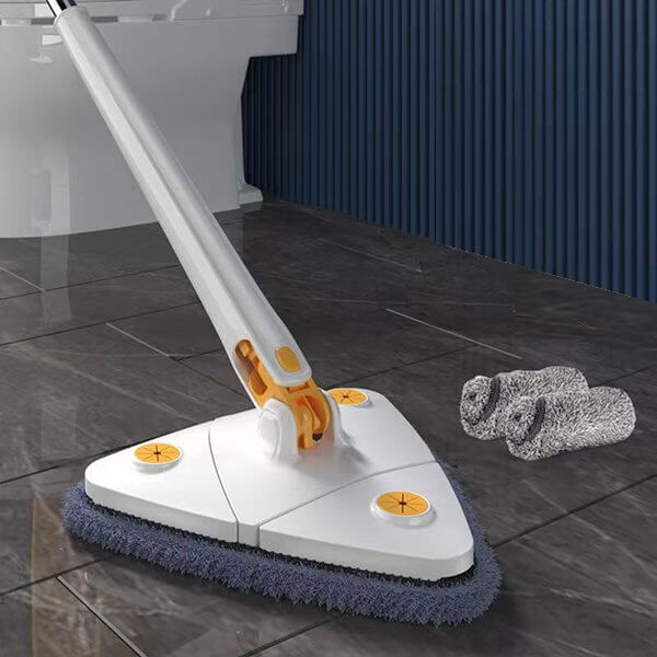 Dieser Wischmopp mit dreieckigem Kopf & 360° Gelenk ist perfekt für schnelles & gründliches Putzen.