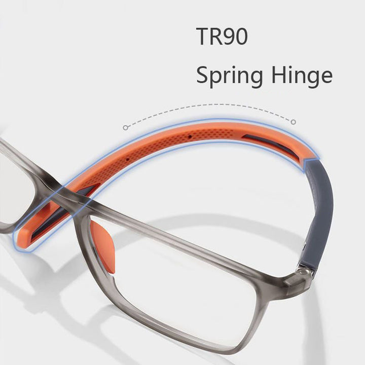 Moderne multifokale Brille aus Polycarbonat für stufenlose Sicht, perfekt als Lesebrille und Bildschirmbrille, unisex Optik.