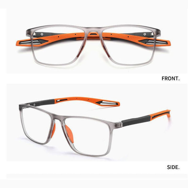 Unisex multifokale Lesebrille aus leichtem Polycarbonat auf Gesicht, optimale Sehschärfe und Komfort für Nah- und Fernlicht.