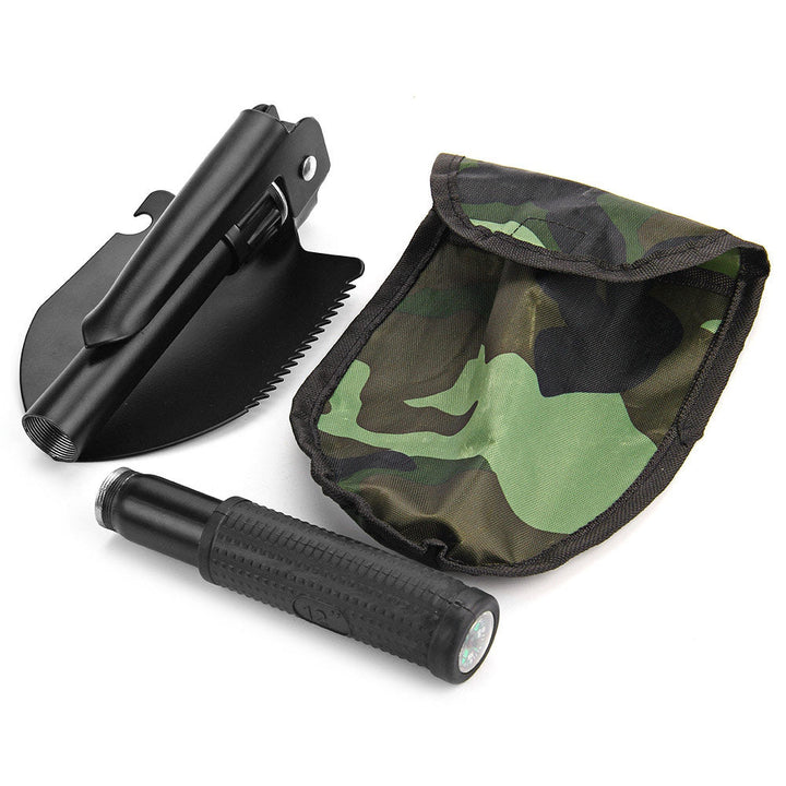 Ergonomischer Faltspaten für Camping und Outdoor-Abenteuer; leicht zu transportierende Kompaktschaufel.