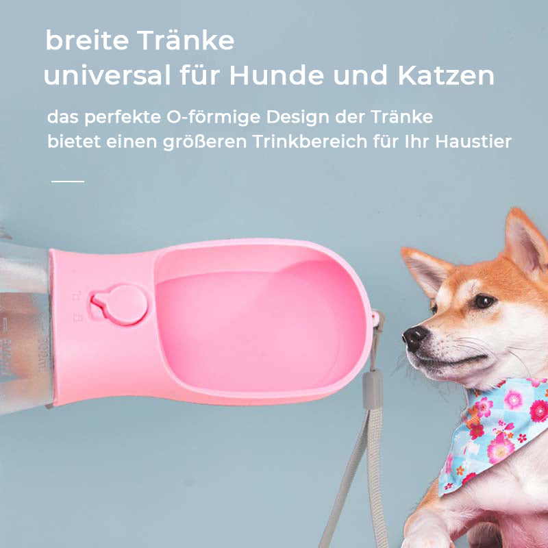 3-in-1 Hunde-Trinkflasche mit Futterbox & Kotbeutel für Ausflüge. Wichtiger Haustierbedarf.
