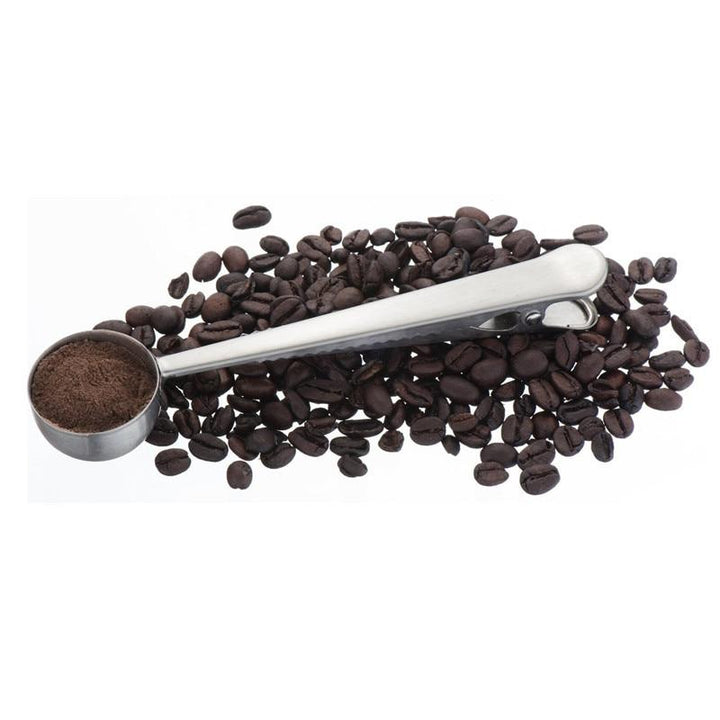 Stilvoller Kaffeelöffel mit Clip als Geschenkidee für Kaffeeliebhaber, erhältlich in Gold/Silber.