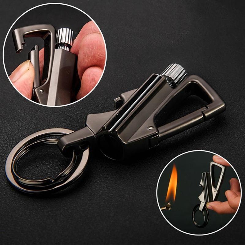 Zünde Feuer sicher an mit diesem Schlüsselanhänger Feuerstarter. Dein robuster Outdoor-Begleiter für Camping & Survival.