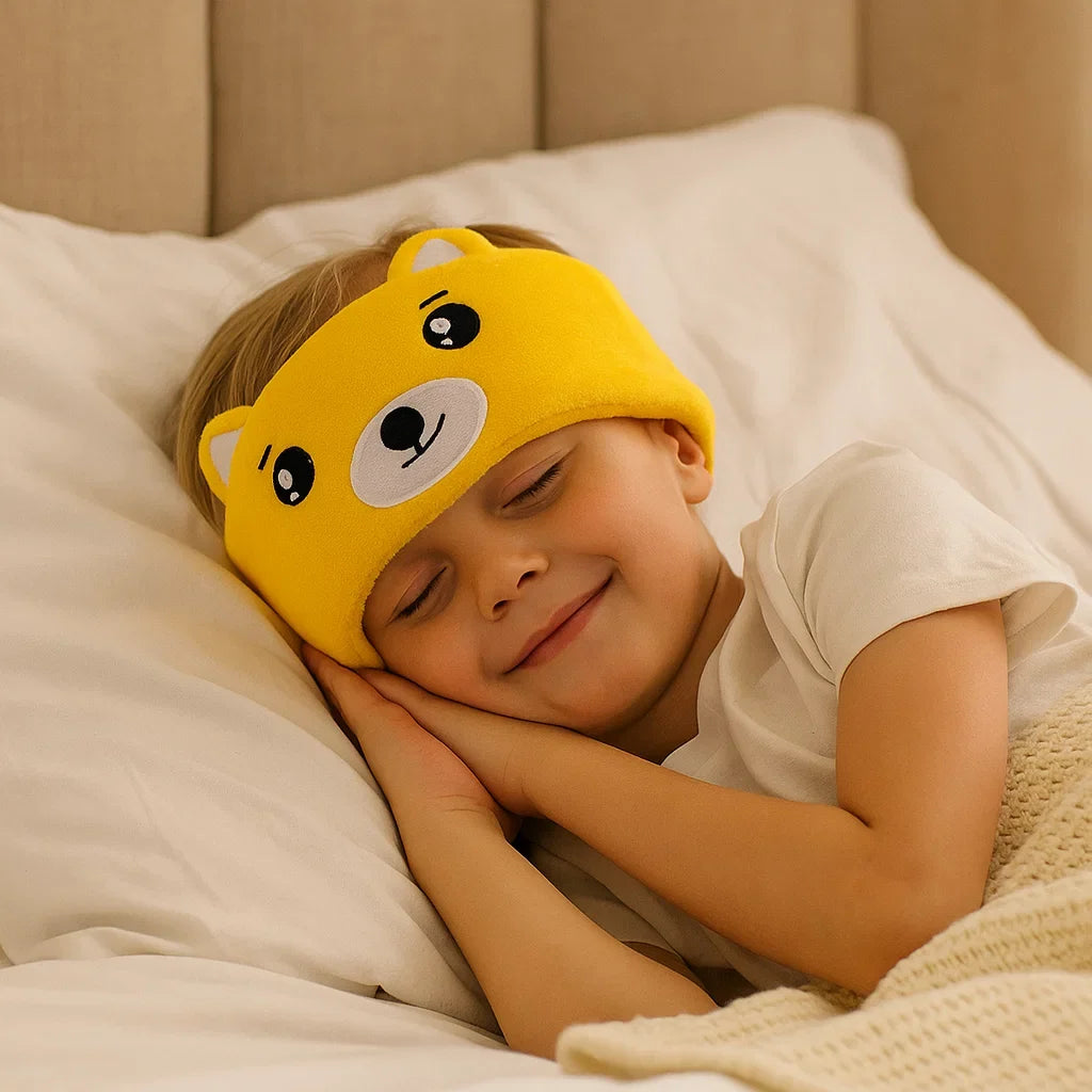 Lustige Tiermaske Bluetooth Kopfhörer für Kinder; kombiniert Schlafmaske & Audio für Entspannung.