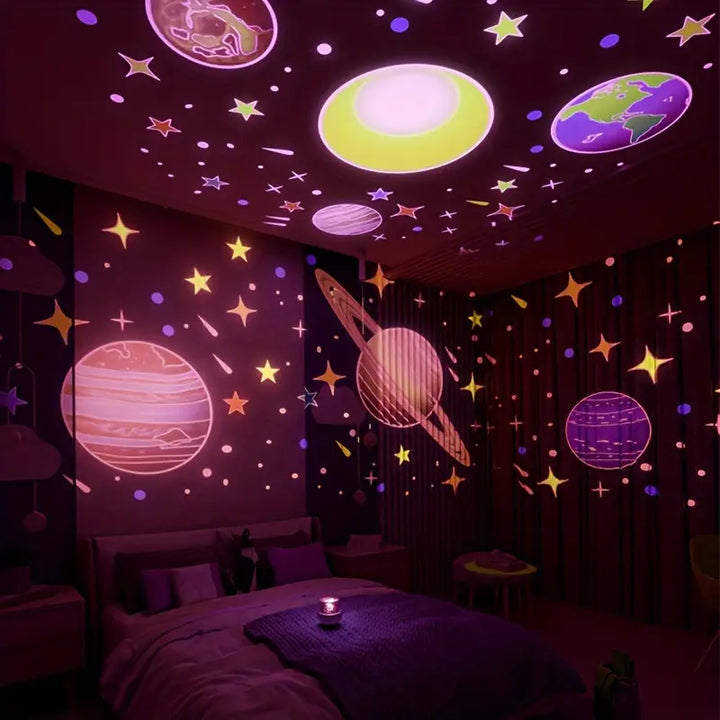 Süße Hasen Nachtlampe Sternenprojektor Droomlicht; ideales Babylicht und Geschenk für Kinder, USB-betrieben.