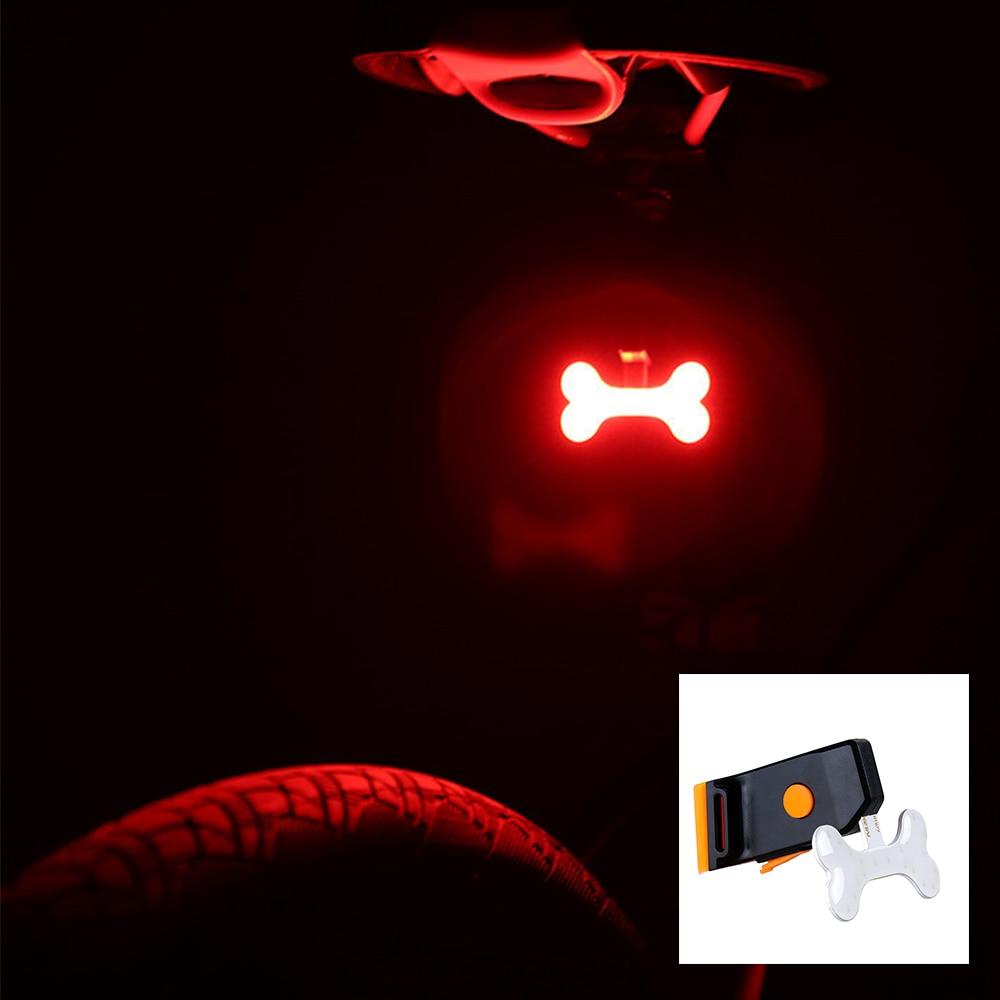 Unisex LED Fahrrad-Rücklicht mit Bremsfunktion am Mountainbike-Sattelrohr montiert. USB aufladbar.