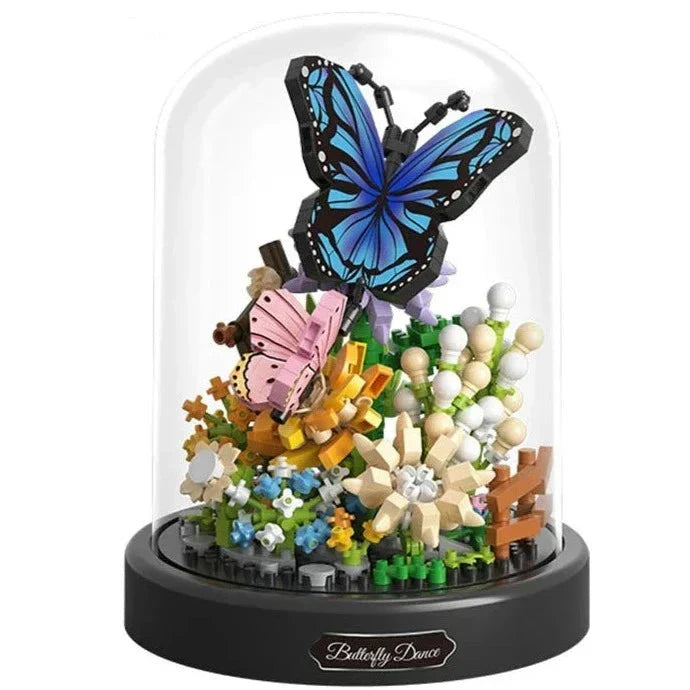 Hochwertige Nano Bausteine: Schmetterling & Biene Blüten Set. Robustes ABS für langanhaltende Freude.