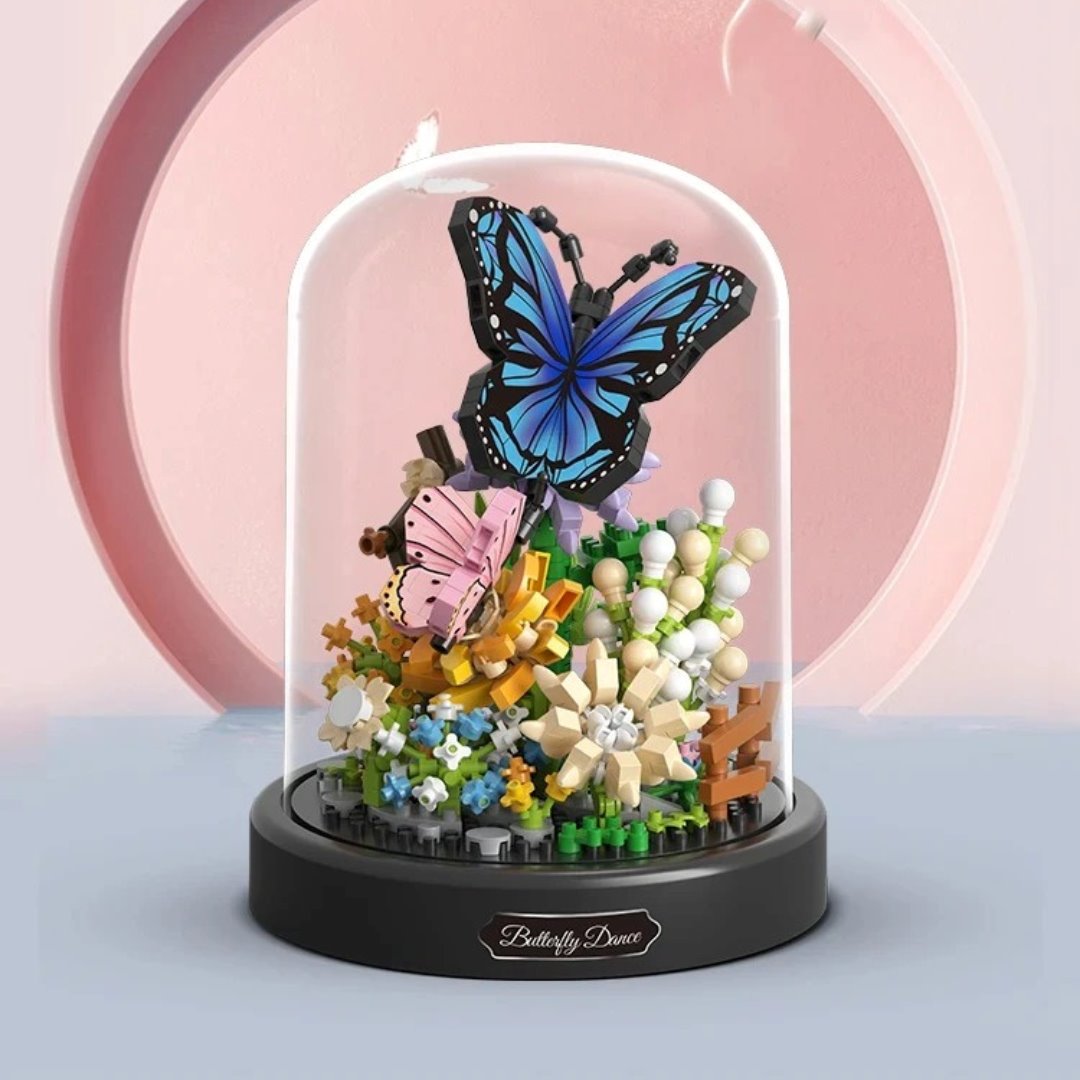 ABS Kunststoff Nano Bausteine: Schmetterling, Biene & Blüten. Perfektes DIY Insekten Modell für Geschenkidee.