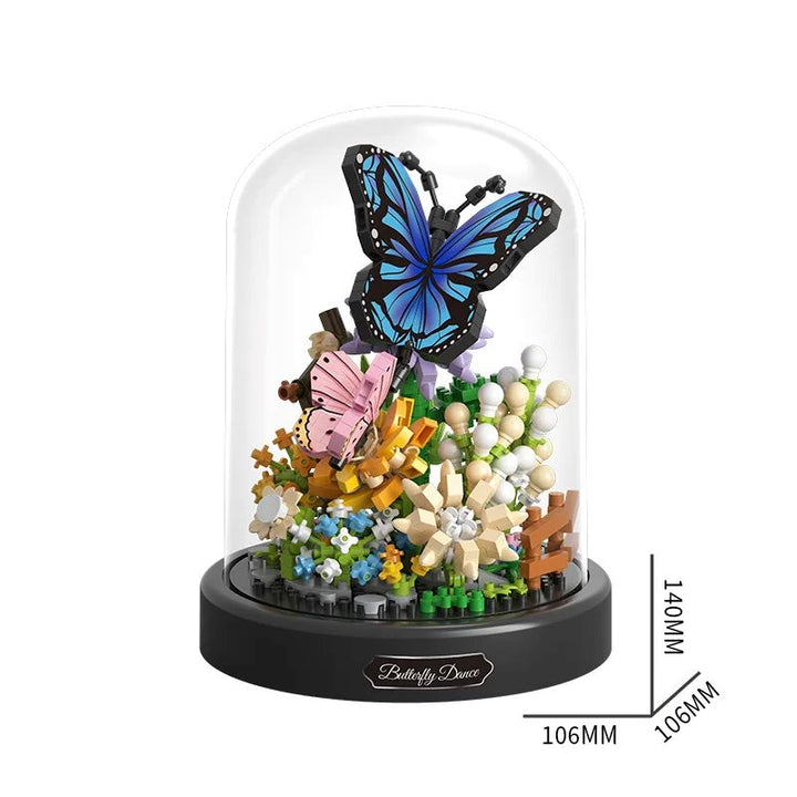 Geschenkidee: Nano Bausteine Set mit Schmetterling, Biene & Blüten. Kreatives Hobby & DIY Projekt.