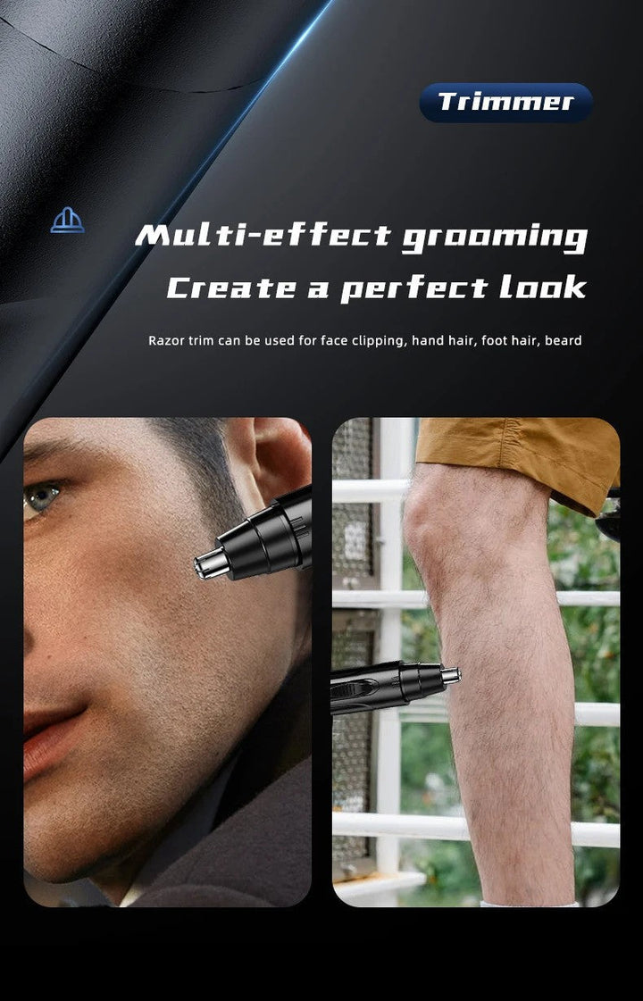 Schmerzfreier Unisex Nasen- & Ohrhaartrimmer, wiederaufladbar. Ideal für tägliche, sanfte Körperpflege.