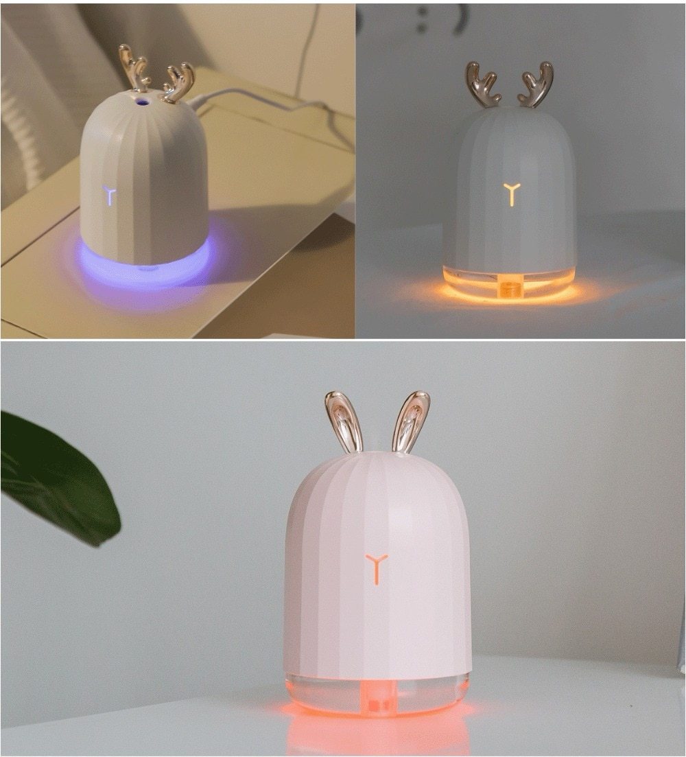 Luftbefeuchter & Aroma Diffusor, 220ml, mit sanftem Farbwechsellicht, ideal für gesunde Raumluft.