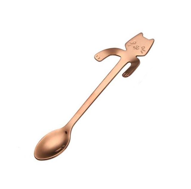 Originelles Geschenk für Katzenfans: Niedlicher Edelstahl-Löffel mit Katzenmotiv, ein schönes Besteck-Accessoire.