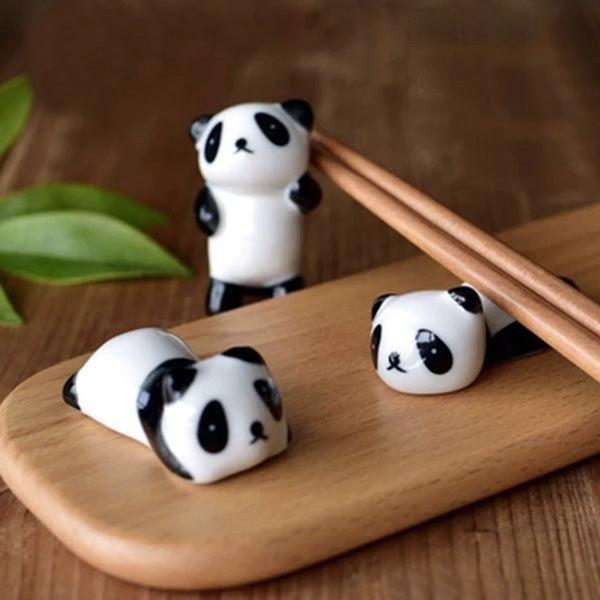 Originelle Geschenkidee: Keramik Panda Essstäbchenhalter & Pinselständer, handbemalt.